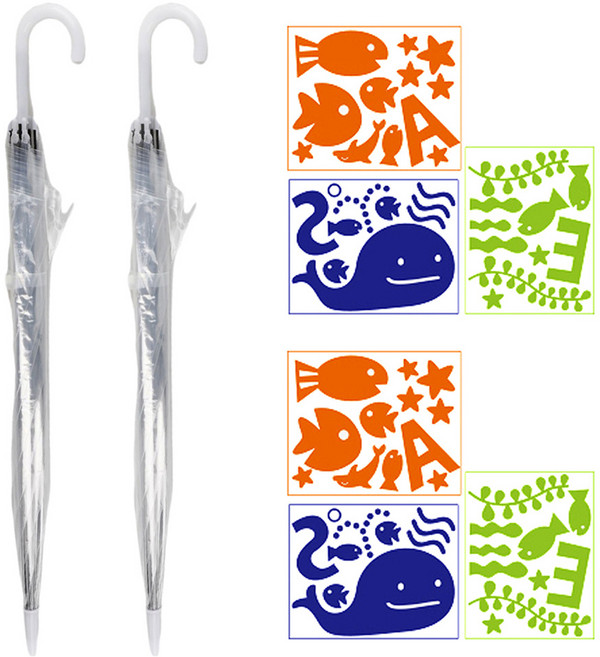 메이크문구 바다 우산꾸미기 세트, 혼합색상, 2세트