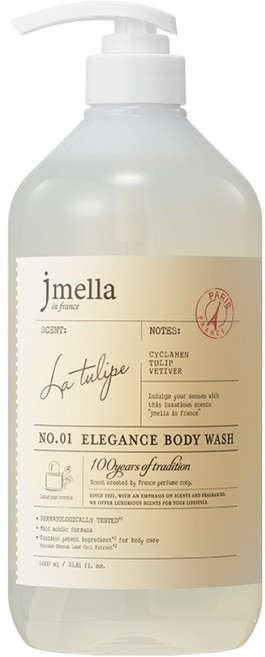 제이멜라 인 프랑스 엘레강스 퍼퓸 바디워시 라 튤립, 1개, 1L