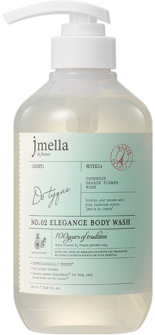 제이멜라 인 프랑스 엘레강스 퍼퓸 바디워시 도 티크, 1개, 500ml