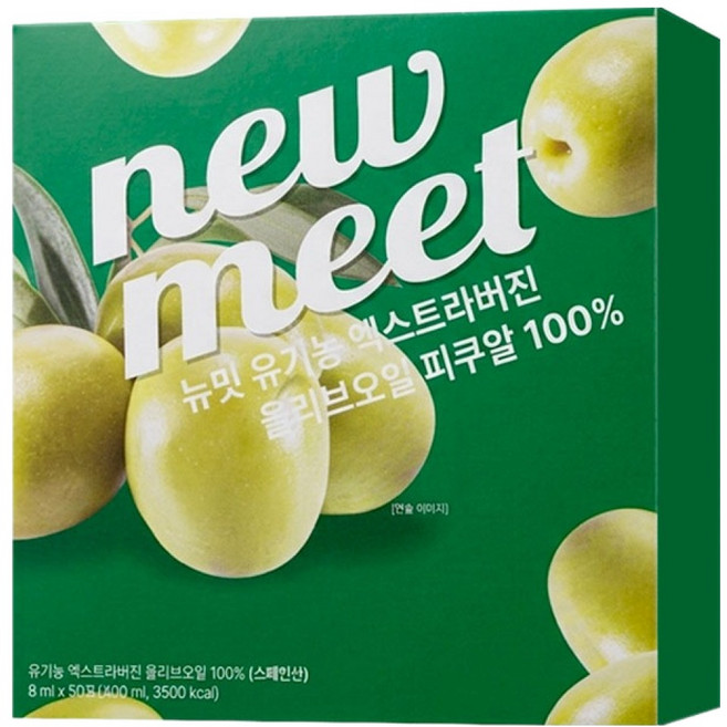 뉴밋 유기농 엑스트라버진 올리브오일스틱 피쿠알 100 50p, 1개, 400ml