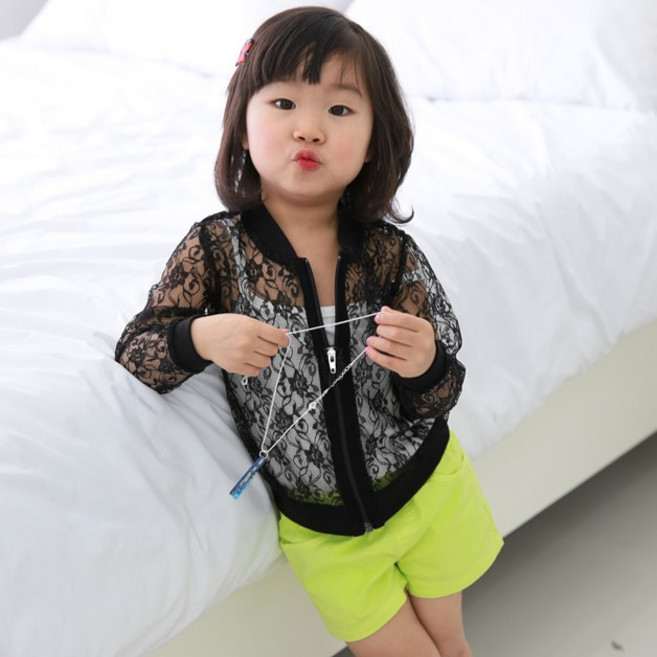 유라비 아동용 끈나시 + 레이스 집업 세트