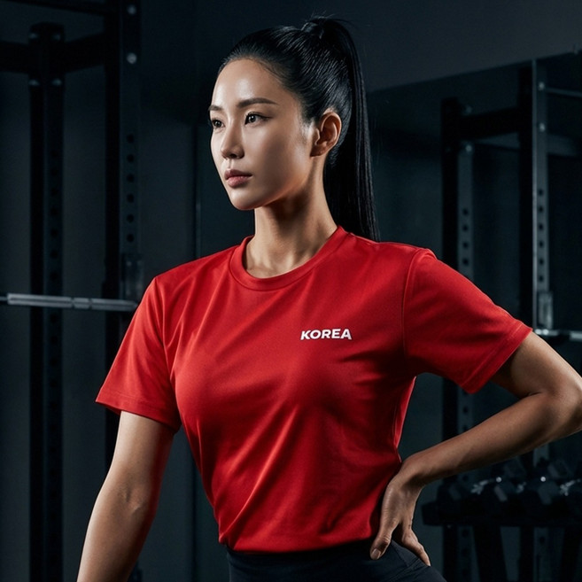 티팜 남녀공용 코리아 라운드 반팔 응원티