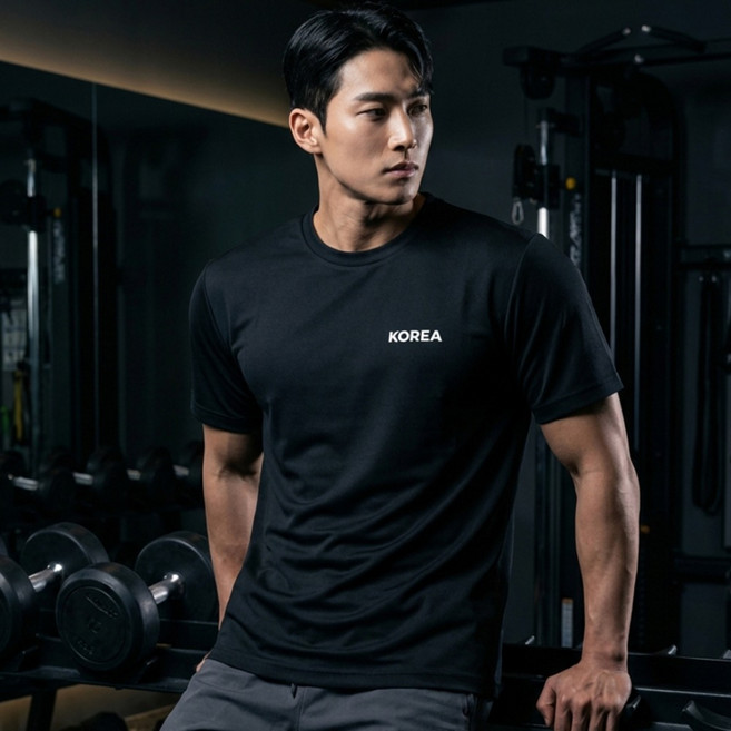 티팜 남녀공용 코리아 라운드 반팔 응원티