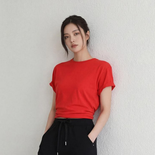 피핀 여성용 모달 무지 반팔 티셔츠 112897