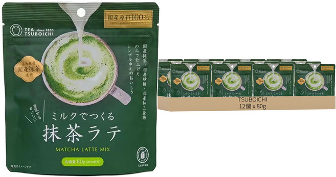 TEA TSUBOICHI 宇治抹茶沖泡粉, 80g, 12個, 1個裝