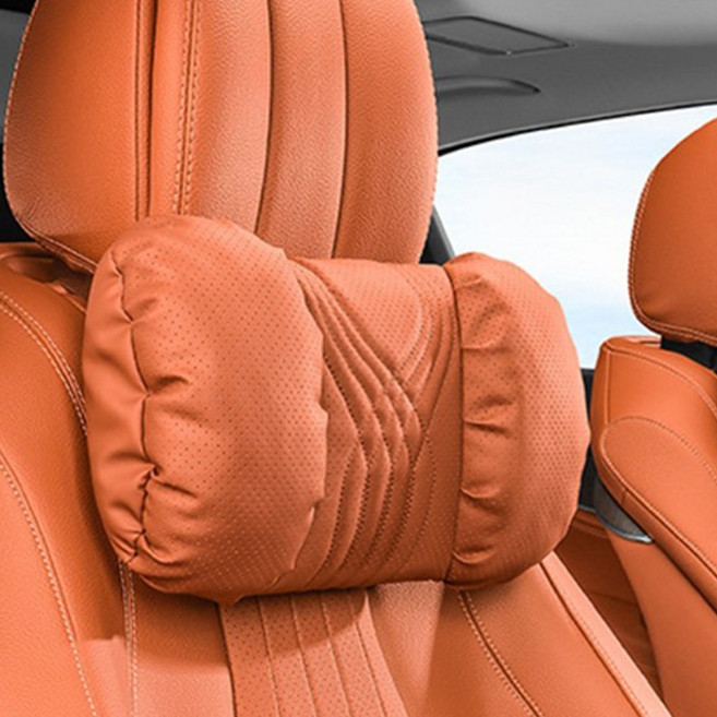 크로니클 프리미엄 담요 레파드라인 목쿠션, 디얼오렌지, 1개