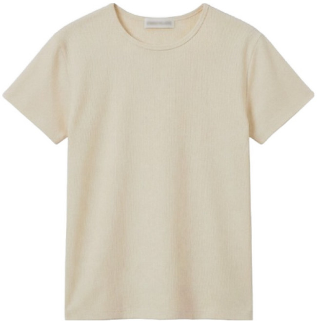 피핀 여성용 골지 반팔 티셔츠 112914