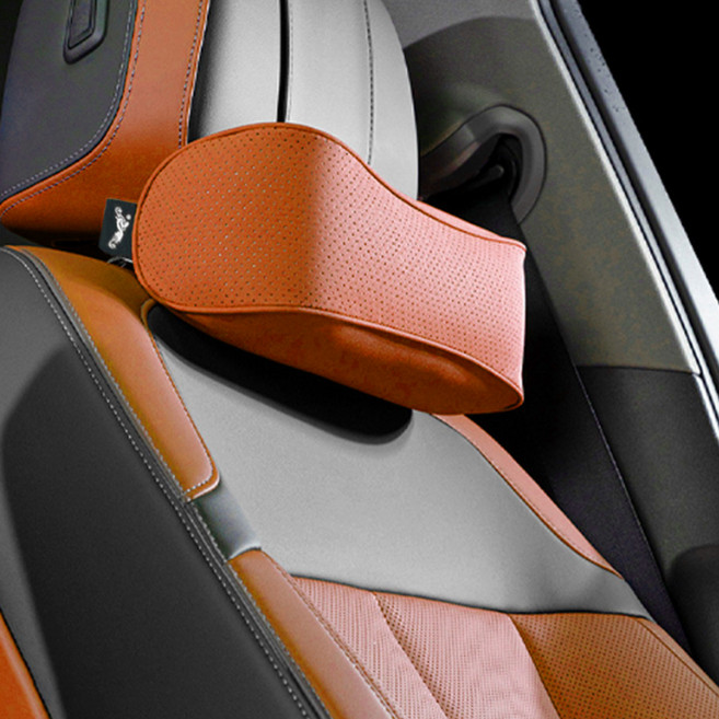 크로니클 카필로라인 차량용 인체공학 목쿠션, 디얼 오렌지, 1개