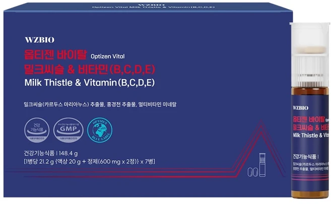 옵티젠 바이탈 밀크씨슬 & 비타민 B C D E 148.4g, 7회분, 1개 - 쿠팡