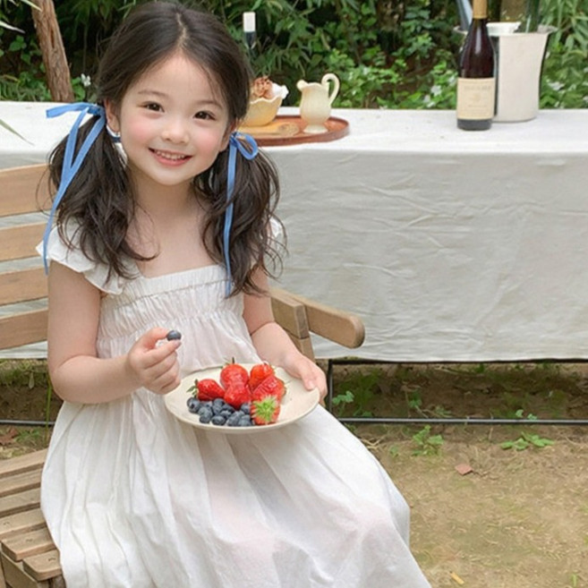 우주아이 아동용 피크닉 프릴캉캉 민소매 원피스