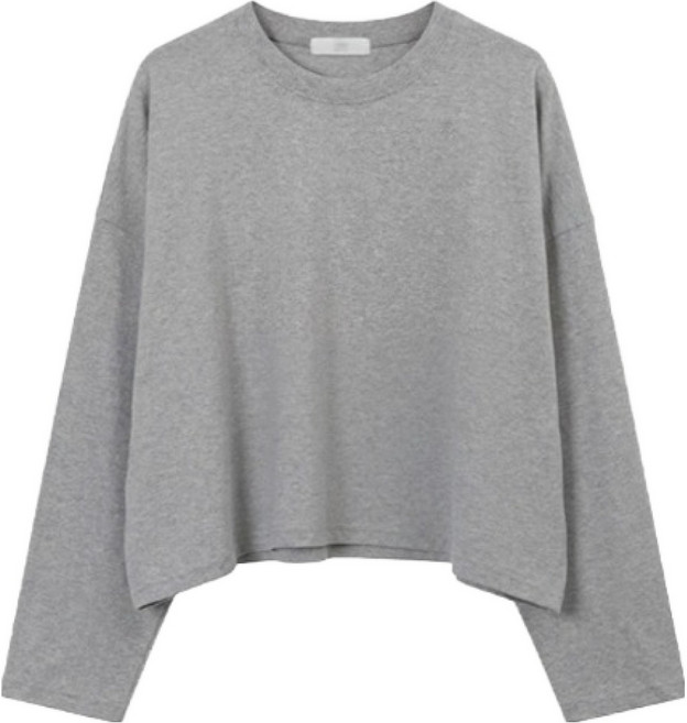 피핀 여성용 긴팔 무지 크롭 티셔츠 112908