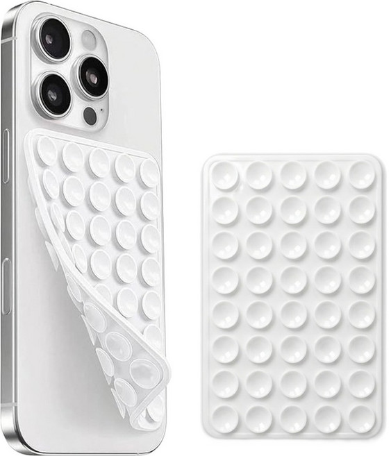 pines 양면 실리콘 흡착 부착 패드, 화이트, 2개