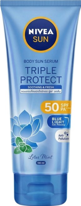 NIVEA 妮維雅 SUN 三重防護水感防曬凝乳 涼感舒緩 SPF50 PA+++, 1件, 180ml