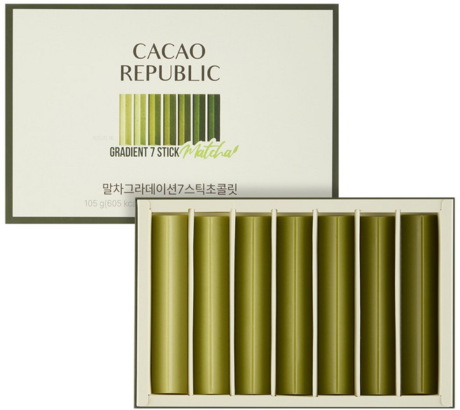 카카오리퍼블릭 말차 그라데이션 7스틱 초콜릿, 1개