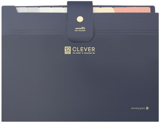 모닝글로리 클레버 12분류 간편 도큐멘트 파일, 네이비, 1개