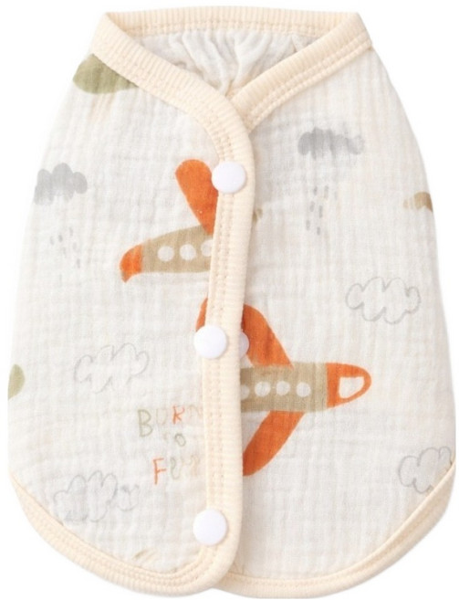 코코스튜디오 반려동물 데일리 냉감 코코 거즈면 돌핀 조끼, 1개, 비행기모양 + 오렌지