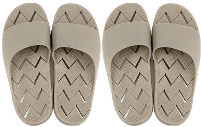 지와이리빙 더블유 미끄럼방지 욕실화, 브라운, 2개