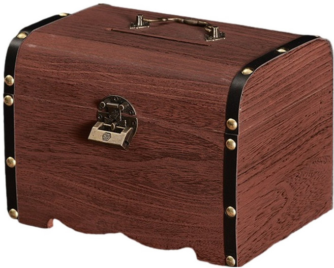 엑스터 빈티지 감성 잠금수납 미니 보물금고 대형 20 x 14.5 x 14.3 cm, 레트로B