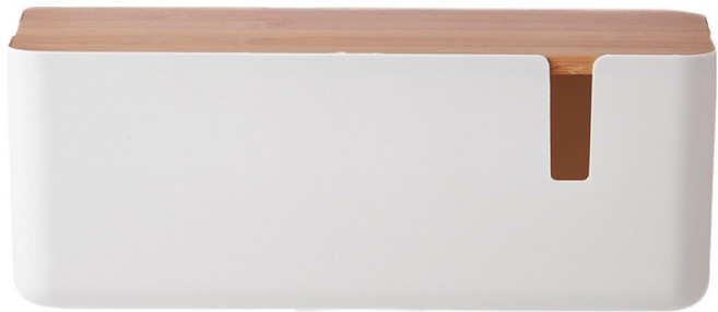 인포랩연구소 멀티탭 보관 상자 충전기 케이블 정리함, 4구 화이트, 1개