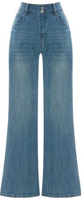 티뷰 여성용 투버튼 부츠컷 데님팬츠 V6A-CPT020