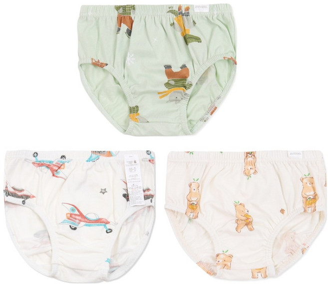 오가닉맘 아동용 삼각팬티 플라인 MIFUUP01 + 원스 MJFUUP02 + 워니 MJFUUP05 세트