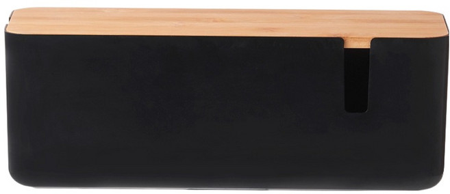 인포랩연구소 멀티탭 보관 상자 충전기 케이블 정리함, 4구 블랙, 1개