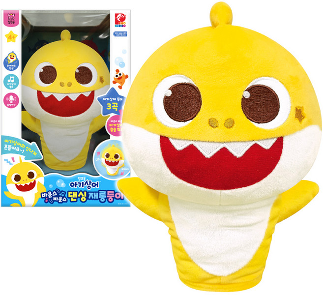 피노키오 핑크퐁 아기상어 피노키오 바운스바운스 댄싱재롱둥이 인형, 노랑, 1개, 260mm