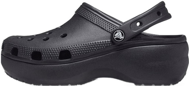 crocs 卡駱馳 經典厚底克駱格洞洞鞋, Black(206750-001), 250