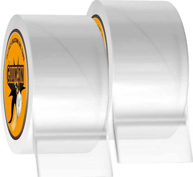 글루몬 자국없는 초강력 실리콘 클리어 겔 나노 양면 테이프 50mm x 2m, 2개