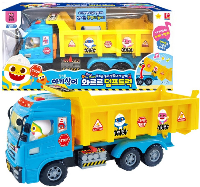 피노키오 핑크퐁 아기상어 피노키오 와르르 덤프트럭 완구, 혼합색상, 1개