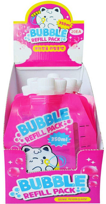 해피아이몰 휴대용 가벼운 파우치형 비눗방울 리필액 350ml, 랜덤발송, 20개