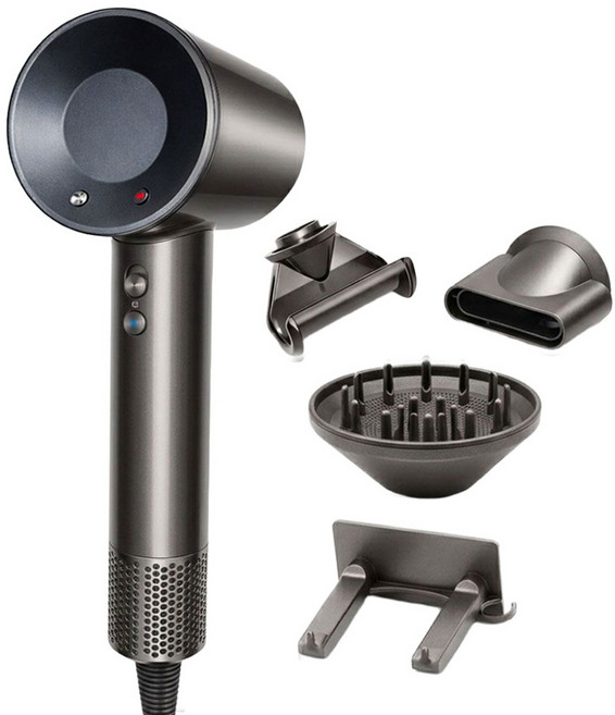 델루체 BLDC 고급형 4in1 드라이기 1500W 거치대, 다크그레이, DLHD-BLDC56DG