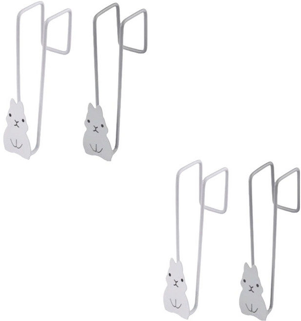 한봄누리 다람쥐 싱크대 도어 행주걸이 2종 x 2p 세트, 화이트, 그레이, 1세트