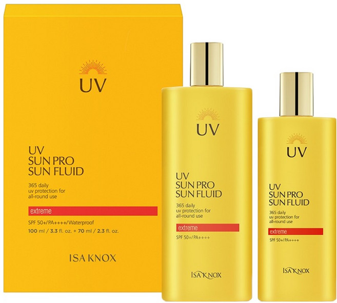 이자녹스 유브이 선 프로 365 익스트림 선 플루이드 세트 SPF50+ PA+++, 170ml, 1개