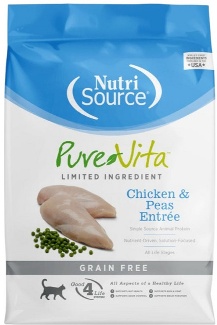 퓨어비타 고양이 치킨&완두콩 그레인프리 사료, 닭, 1.81kg, 1개