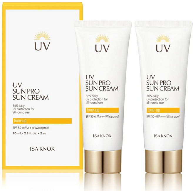 이자녹스 유브이 선프로 선크림 365 데일리 SPF50+ PA+++ 선블록/선크림/선로션, 70ml, 2개