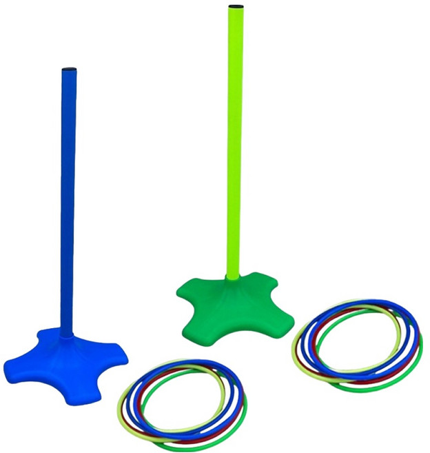 라라해피 실내 야외 고리던지기 놀이템 스탠드 2종 + 링 4종 x 4p 세트, 13 블루, 그린(스탠드), 그린 크로스,그린,블루,그린(링), 2세트