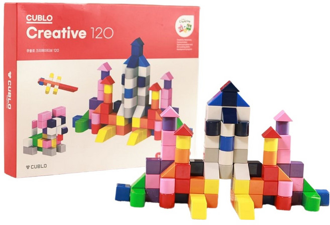 큐블로 크리에이티브 자석 블록 120p 선물 세트, 혼합색상, 1세트