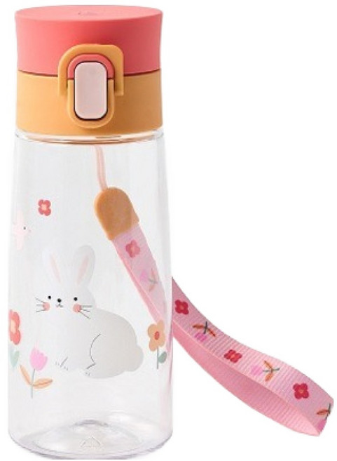 모던하우스 마시기편한 원터치 스트랩 트라이탄 텀블러 플라워래빗, 1개, 470ml, 혼합색상