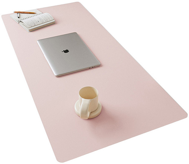 리버폭스 프리미엄 가죽 논슬립 와이드 데스크 매트, 핑크