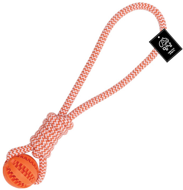 멍냥 강아지 로프 공 노즈워크 터그놀이 장난감, 오랜지, 1개