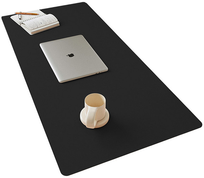 리버폭스 프리미엄 가죽 논슬립 와이드 데스크 매트, 블랙