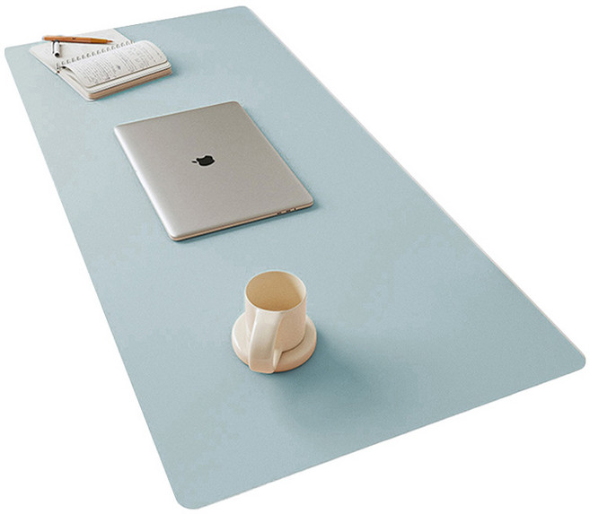 리버폭스 프리미엄 가죽 논슬립 와이드 데스크 매트, 블루