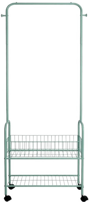 하키스 이동식 2단 수납 철제 행거, 그린