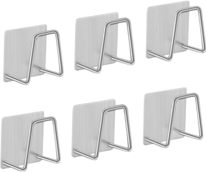 틸하우스 스테인리스 304 수세미 거치대, 6개, 실버