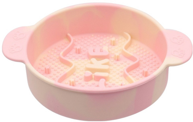 리치독스 반려동물 슬로우 실리콘 식기, 크림 파우더, 1개