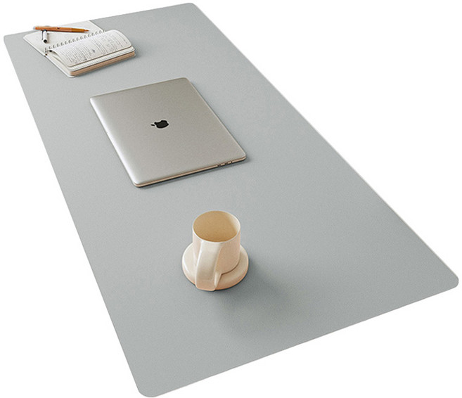 리버폭스 프리미엄 가죽 논슬립 와이드 데스크 매트, 그레이