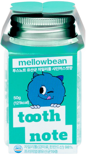 투스노트 유산균 자일리톨 캔디 샤인머스캣향, 50g, 1개