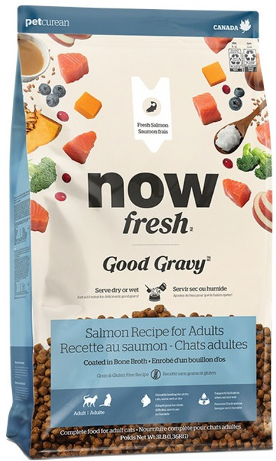 now 고양이 어덜트 프레쉬 굿 그레이비 연어레시피, 1개, 1.3kg, 연어