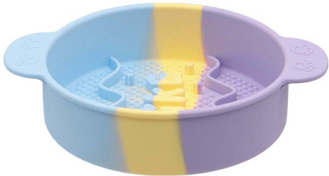 리치독스 반려동물 슬로우 실리콘 식기, 1개, 코랄 퍼플